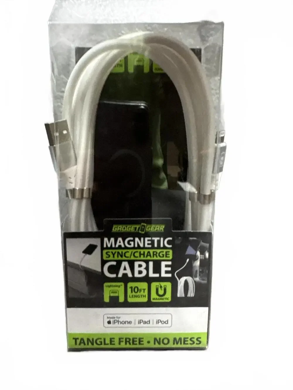 Gadget Gear Magnetic Sync/Charge Cable – 10ft Lightning Cable